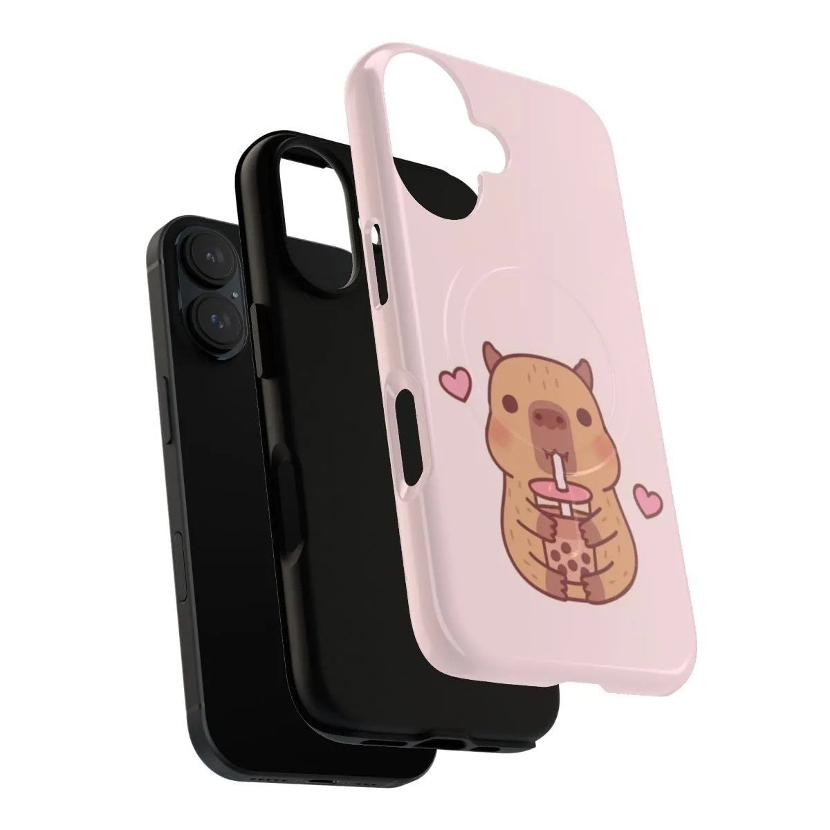 Adorable Capybara Bubble Tea Magnetic Tough Phone Case