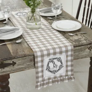 Annie Buffalo Portabella Check Vintage Hare Table Runner 12"x48" VHC Brands