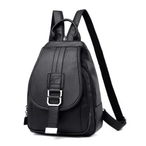 Anti Theft Leather Backpack