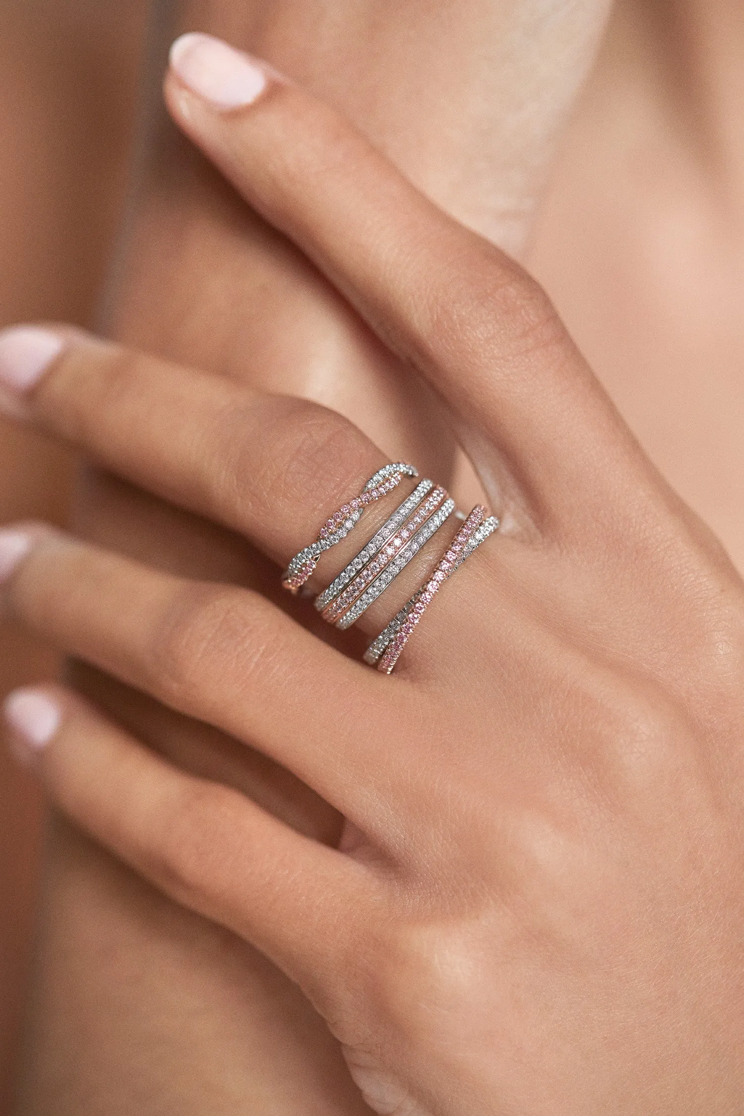Argyle Pink Diamond Braided Band