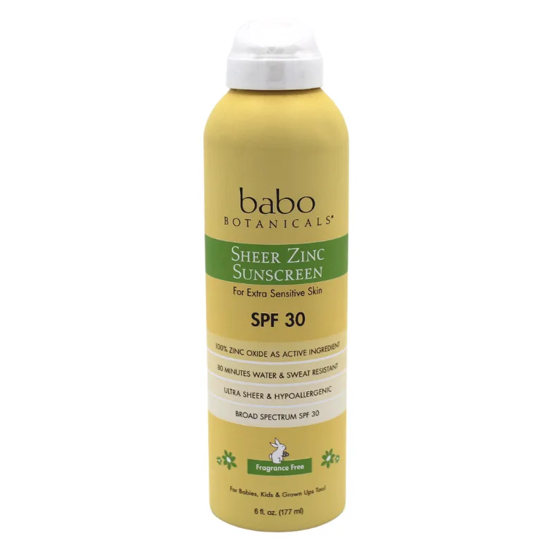 Babo Botanicals Sheer Zinc Sunscreen Spray SPF 30 6oz