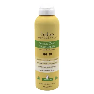 Babo Botanicals Sheer Zinc Sunscreen Spray SPF 30 6oz