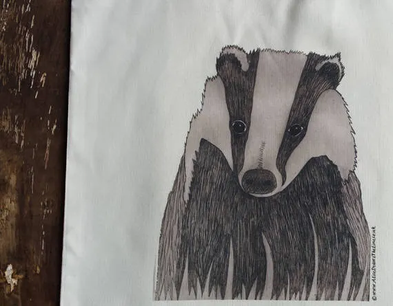 Badger print tote bag