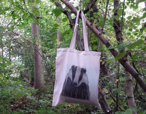 Badger print tote bag