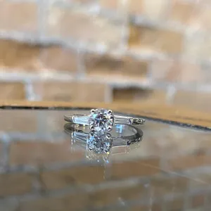 Baguette Side-stones Engagement Ring