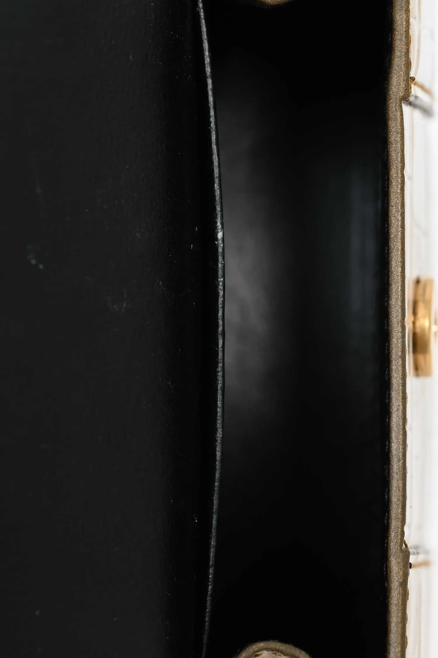 Balenciaga Gold Croc Embossed Leather Hourglass Nano Chain Bag