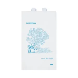 Bedside Bag 7 X 11.5 Inch White / Blue Floral Print Polyethylene - McKesson Brand Mfr# 16-9203