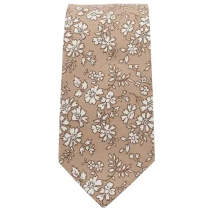 Beige & White Floral Tie