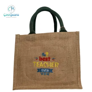 Best Teacher Jute Gift Bag - Personalised