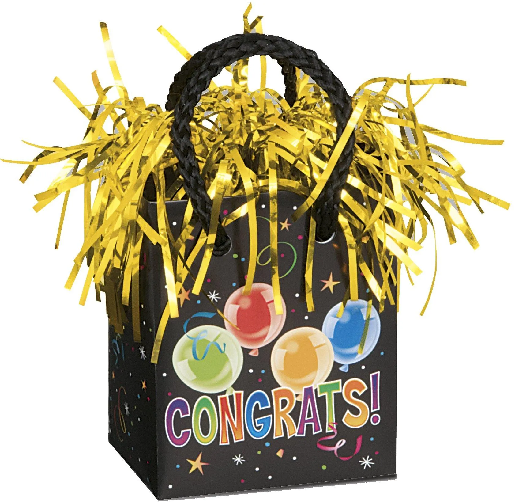 Black Congrats Fun Gift Bag Balloon Weight