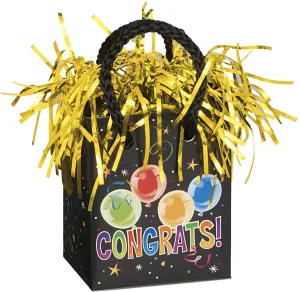 Black Congrats Fun Gift Bag Balloon Weight