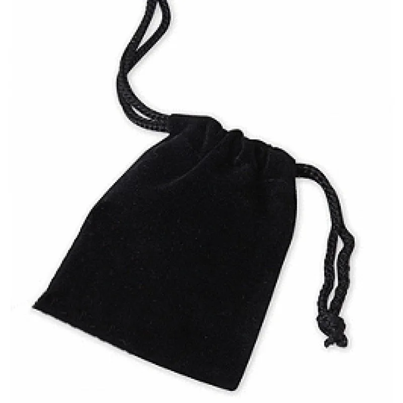 Black Velvet Drawstring Gift Bag - 7cm x 9cm