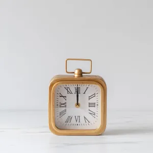 Brass Tabletop Clock with Handle