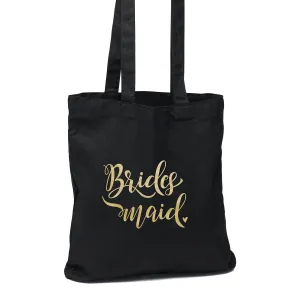 Bridesmaid Black Tote Bag