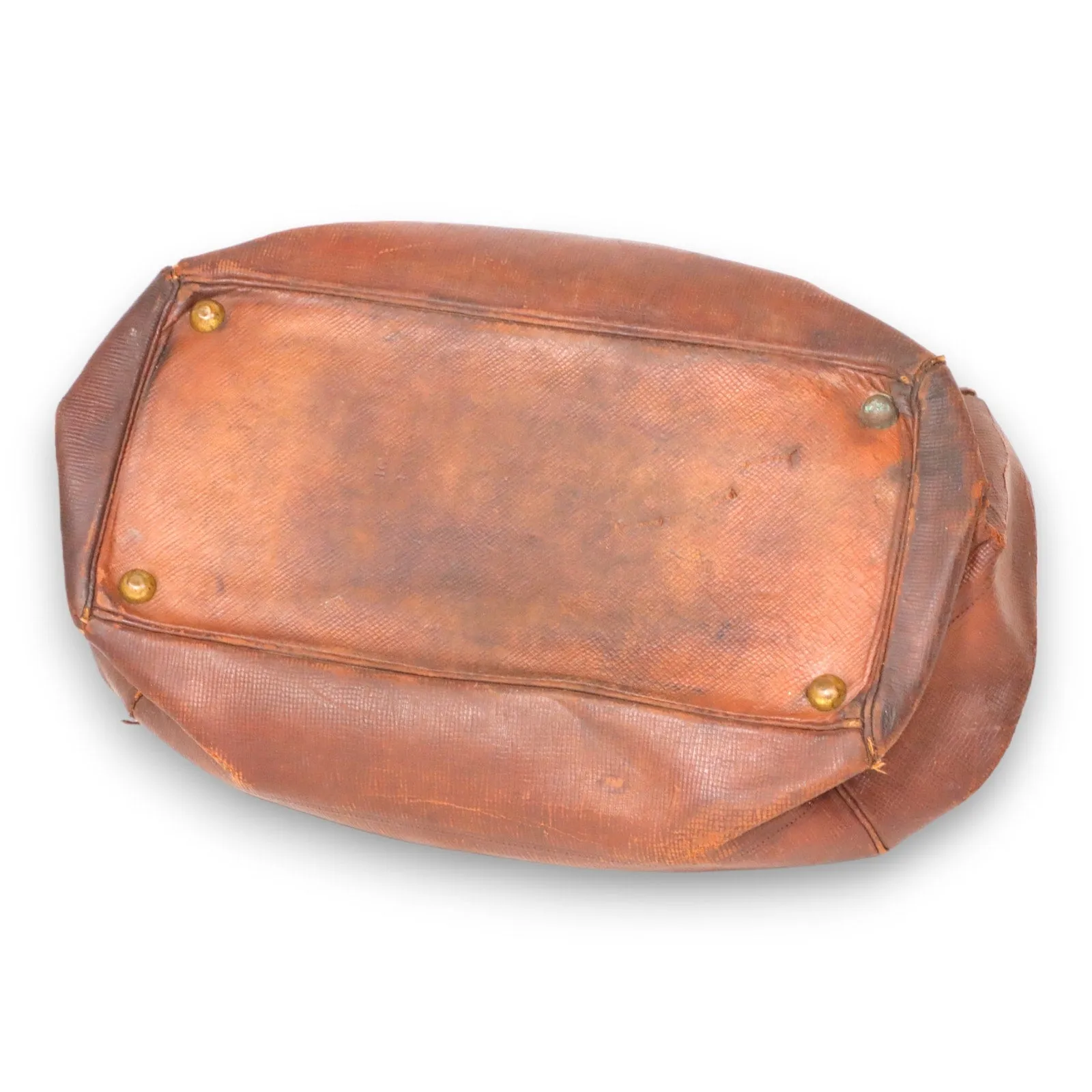 Brown Leather Doctor's Medical Travel Bag 15" Antique Circa 1900