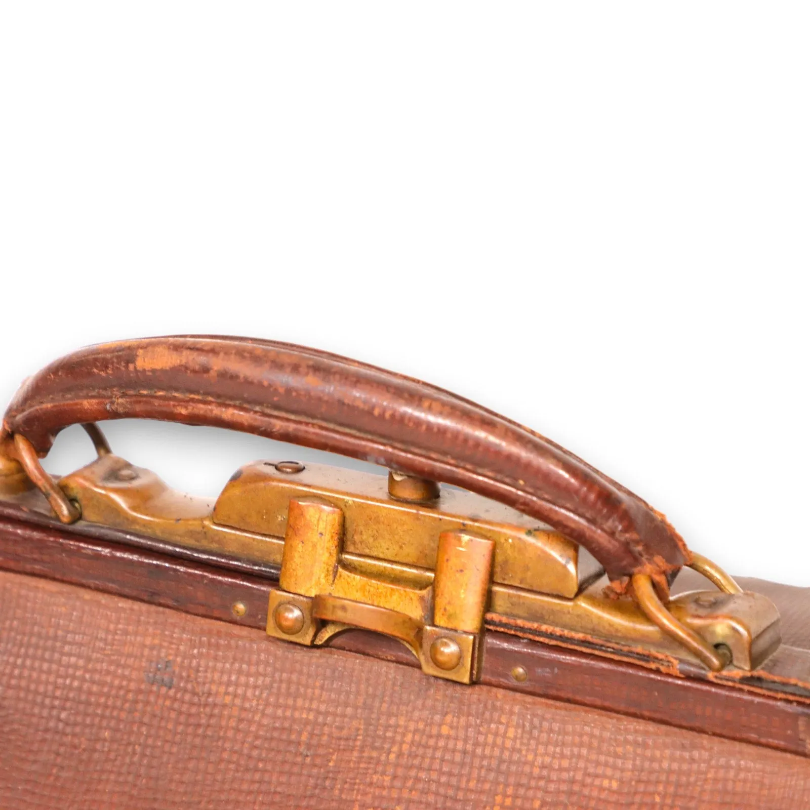 Brown Leather Doctor's Medical Travel Bag 15" Antique Circa 1900