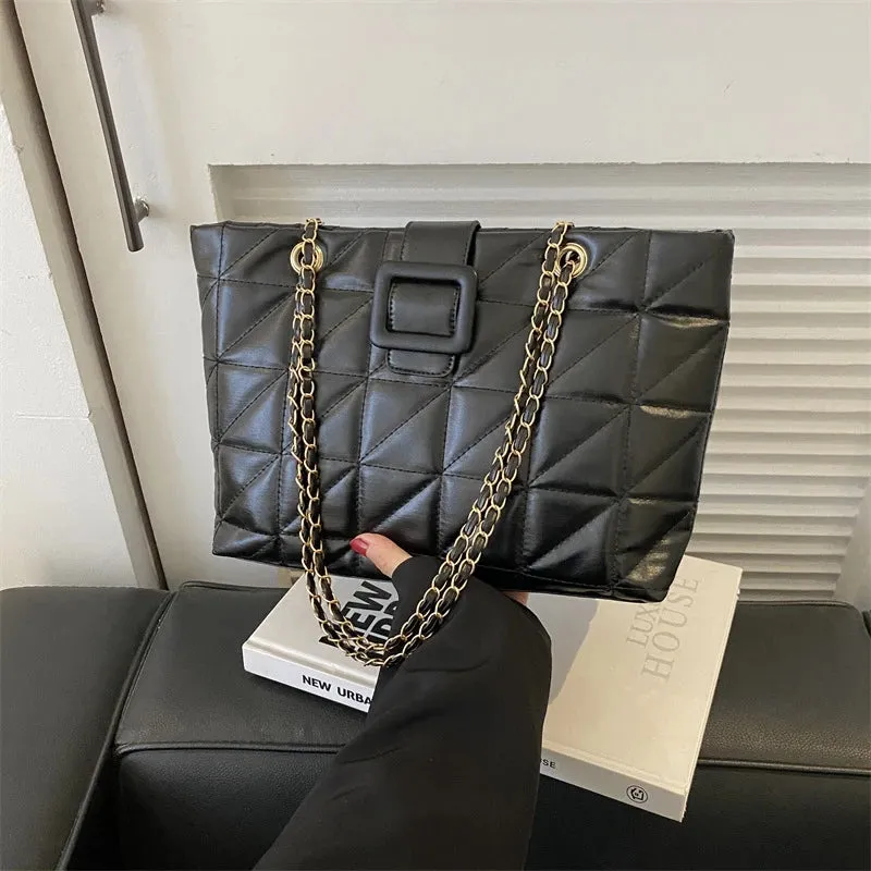 Buckle Chain Large Tote Bags