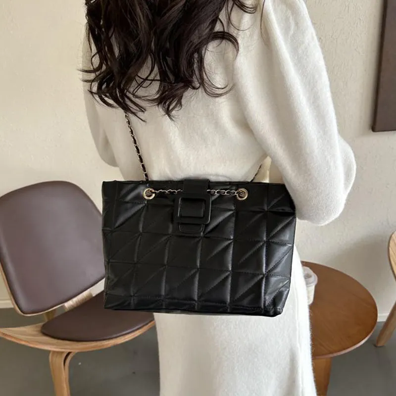 Buckle Chain Large Tote Bags