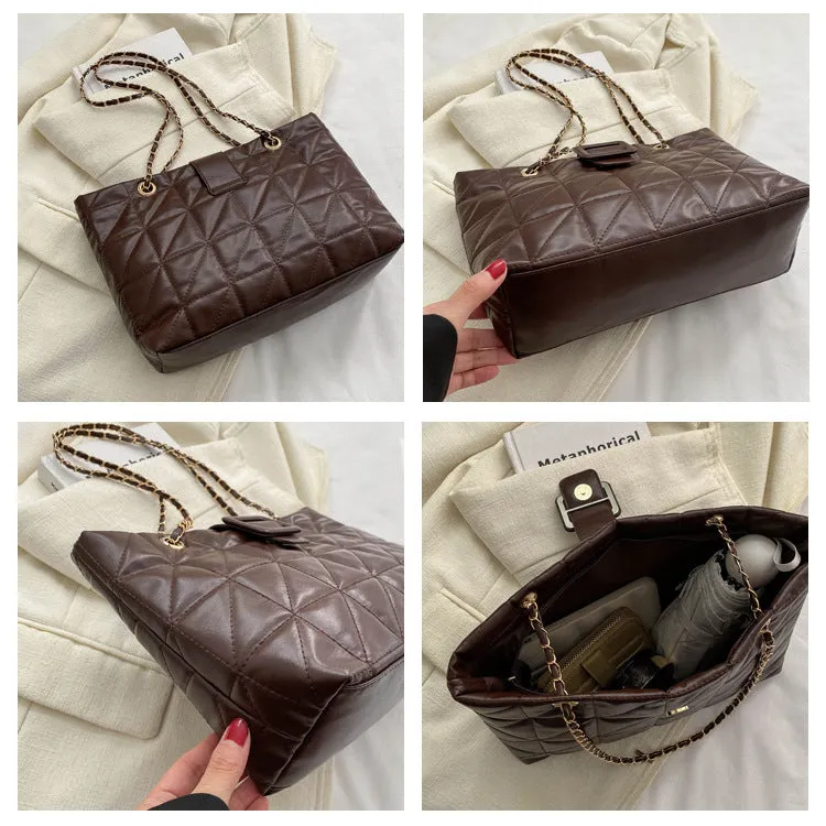 Buckle Chain Large Tote Bags