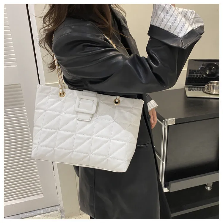 Buckle Chain Large Tote Bags
