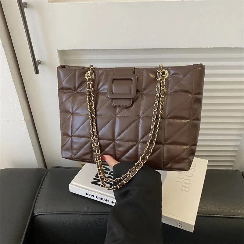 Buckle Chain Large Tote Bags