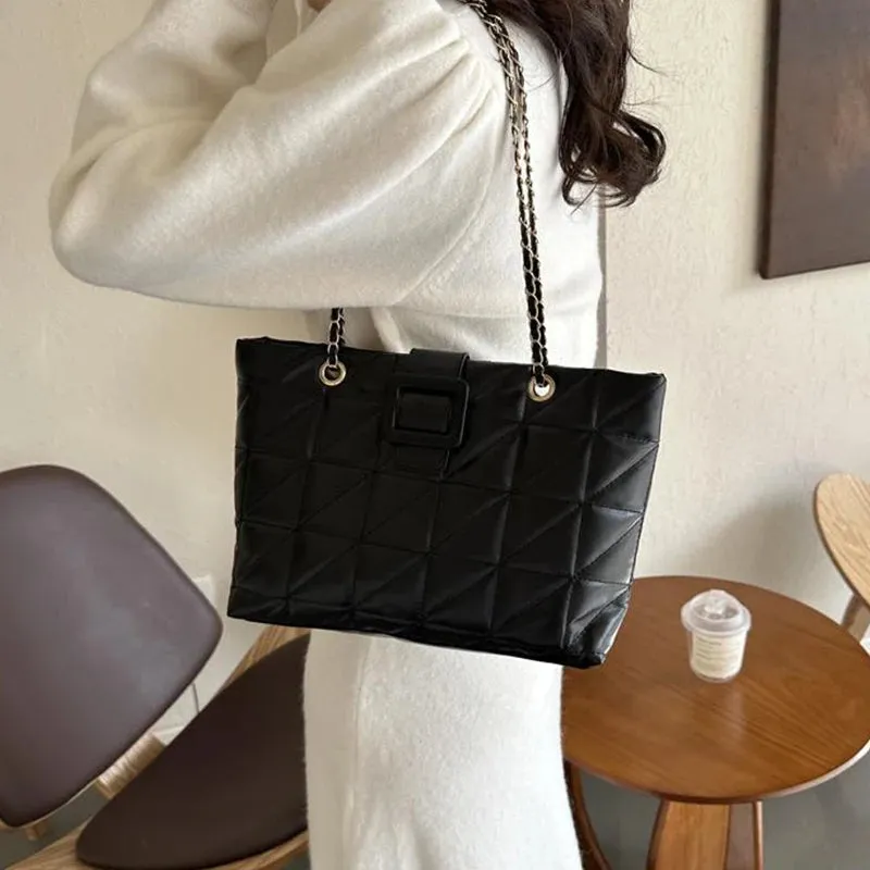 Buckle Chain Large Tote Bags