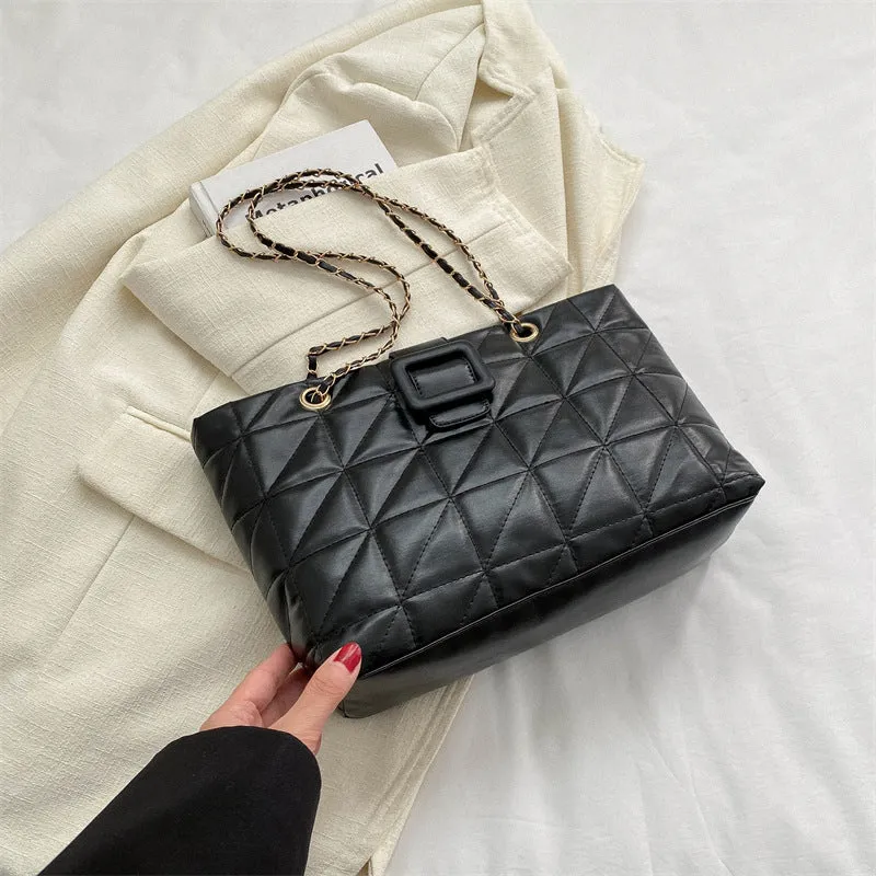 Buckle Chain Large Tote Bags