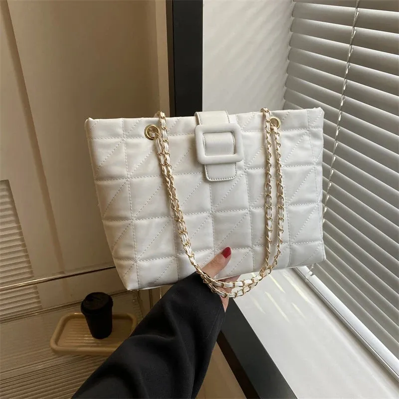 Buckle Chain Large Tote Bags
