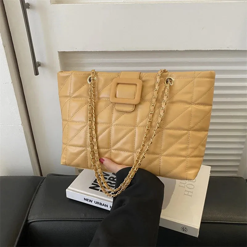 Buckle Chain Large Tote Bags