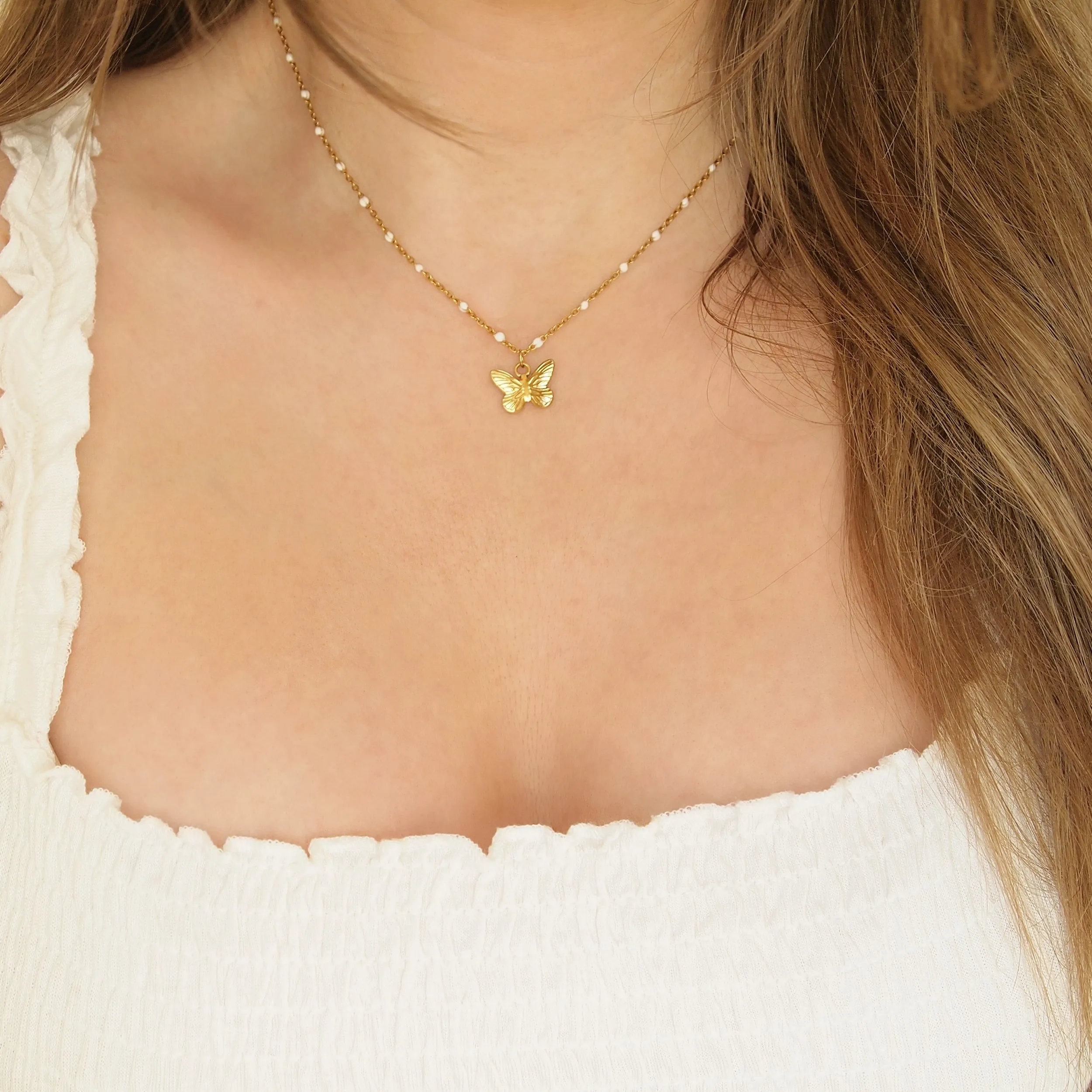 Butterfly charm necklace