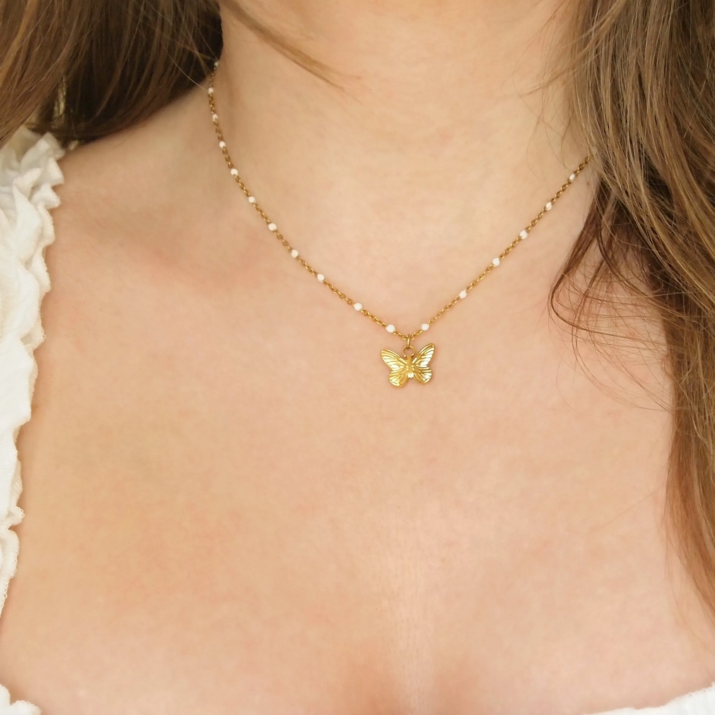 Butterfly charm necklace