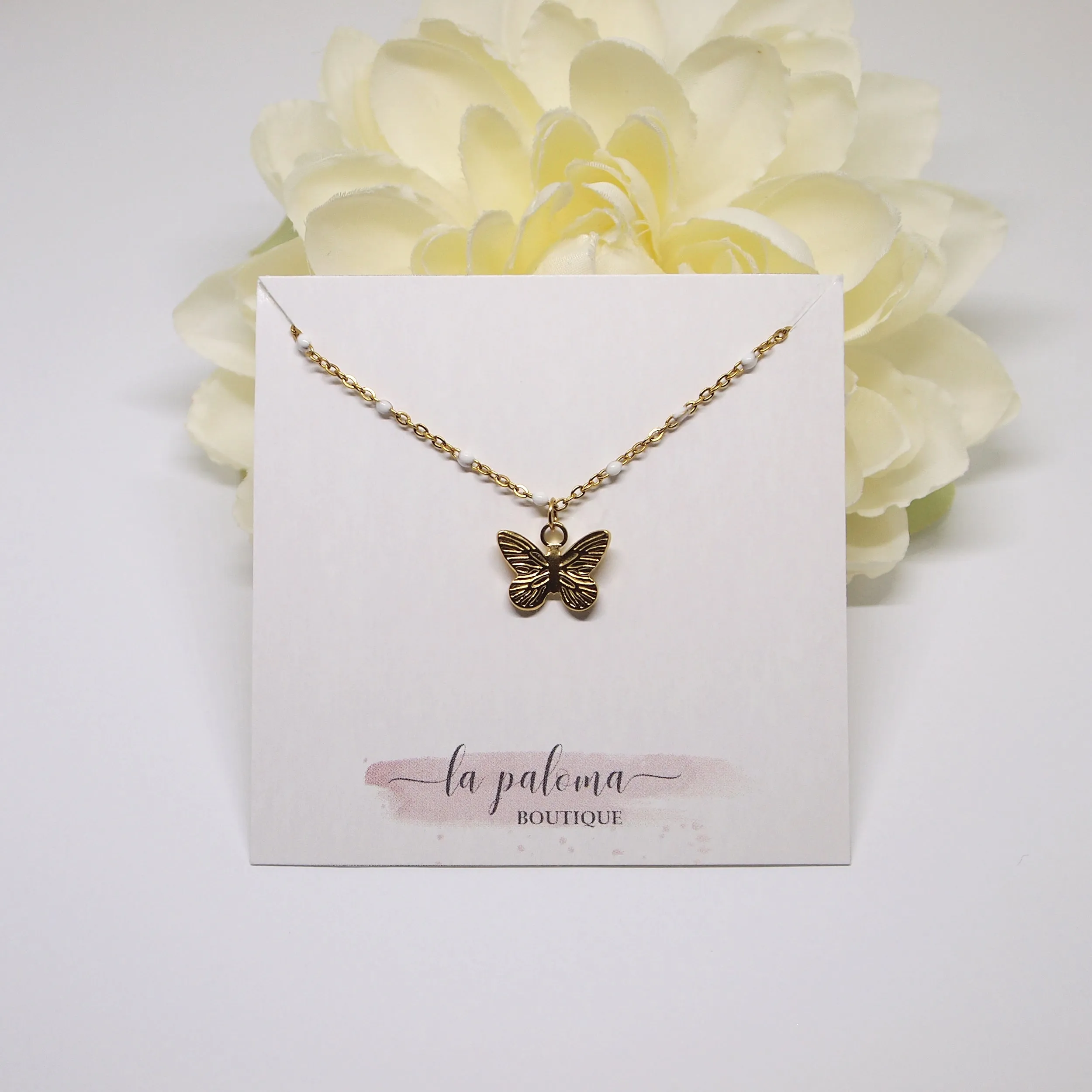 Butterfly charm necklace