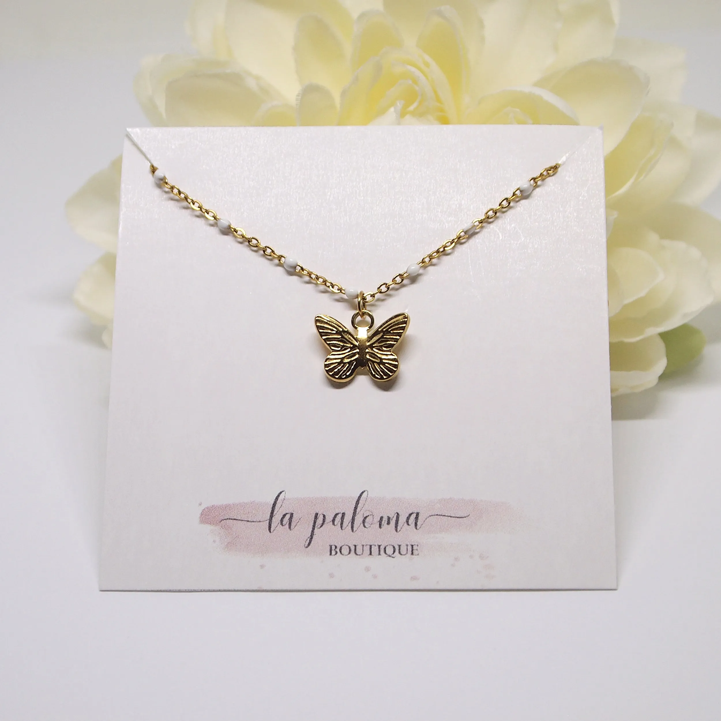 Butterfly charm necklace