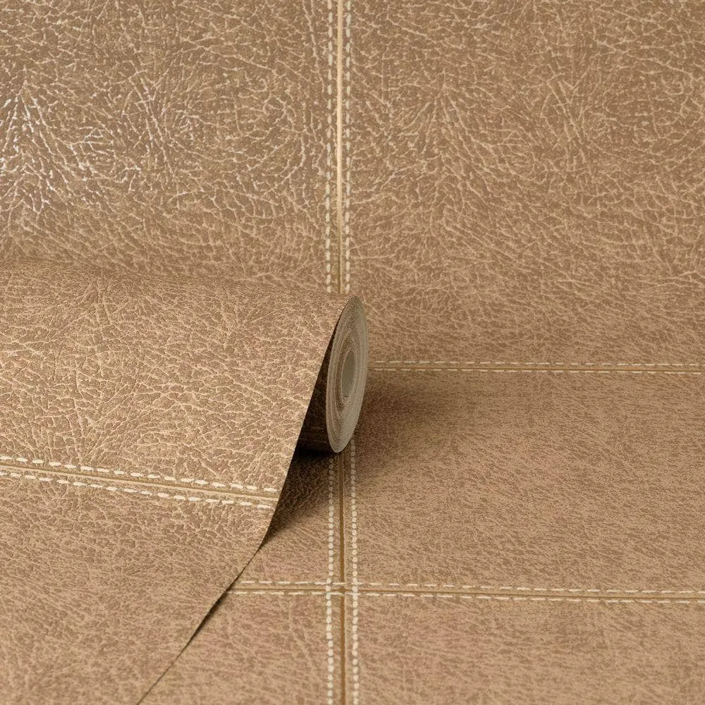 Camden Stitch Tan Wallpaper FD42991