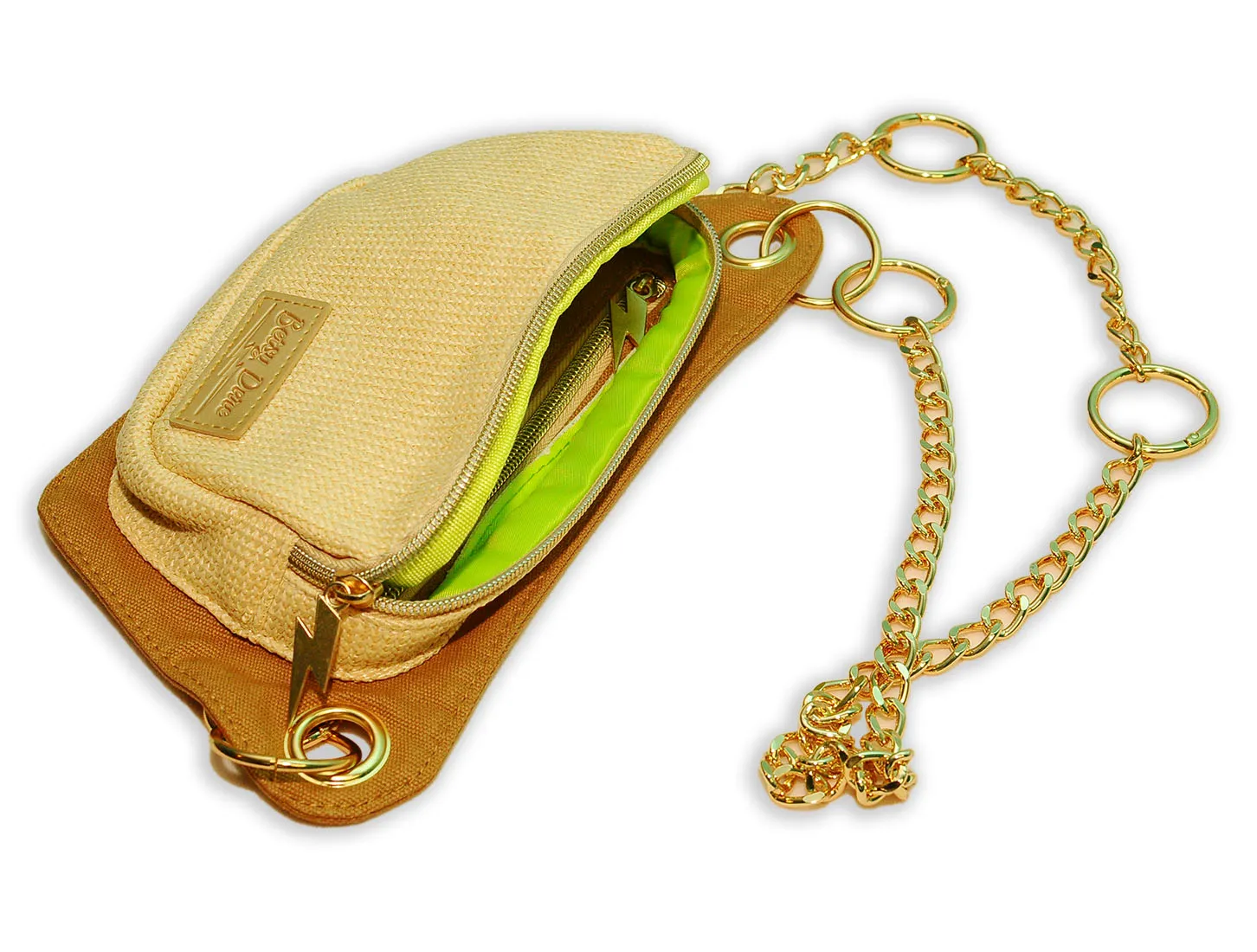 Caramel and Cream Straw Lisa Convertible Crossbody Belt Bag