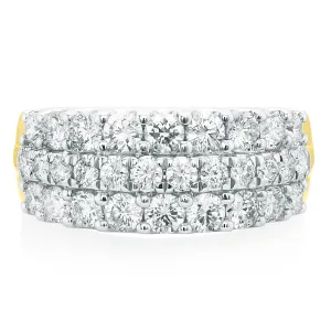 Celebration 9ct Yellow Gold Round Brilliant Cut 1 1/2 Carat tw of Lab Grown Diamonds Ring