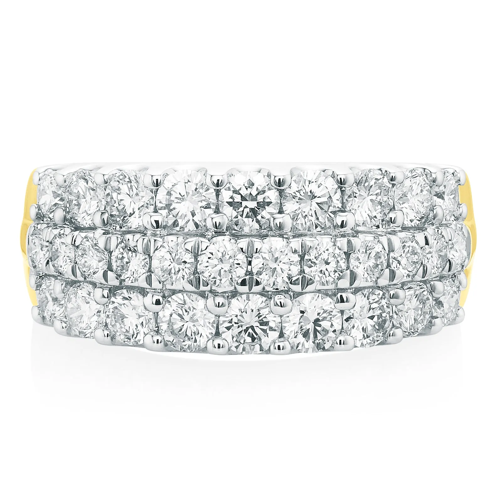 Celebration 9ct Yellow Gold Round Brilliant Cut 1 1/2 Carat tw of Lab Grown Diamonds Ring