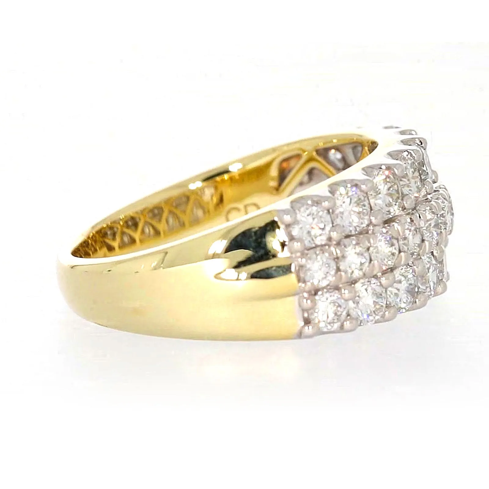 Celebration 9ct Yellow Gold Round Brilliant Cut 1 1/2 Carat tw of Lab Grown Diamonds Ring