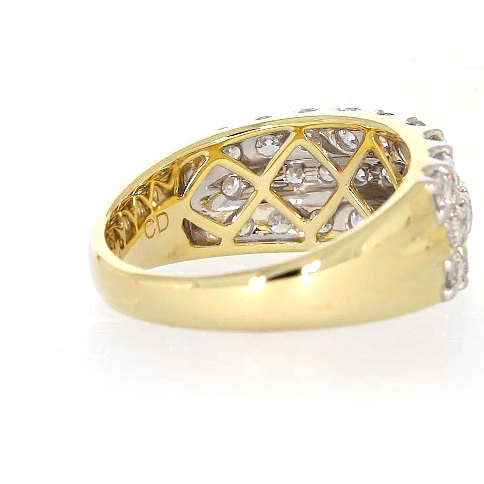 Celebration 9ct Yellow Gold Round Brilliant Cut 1 1/2 Carat tw of Lab Grown Diamonds Ring
