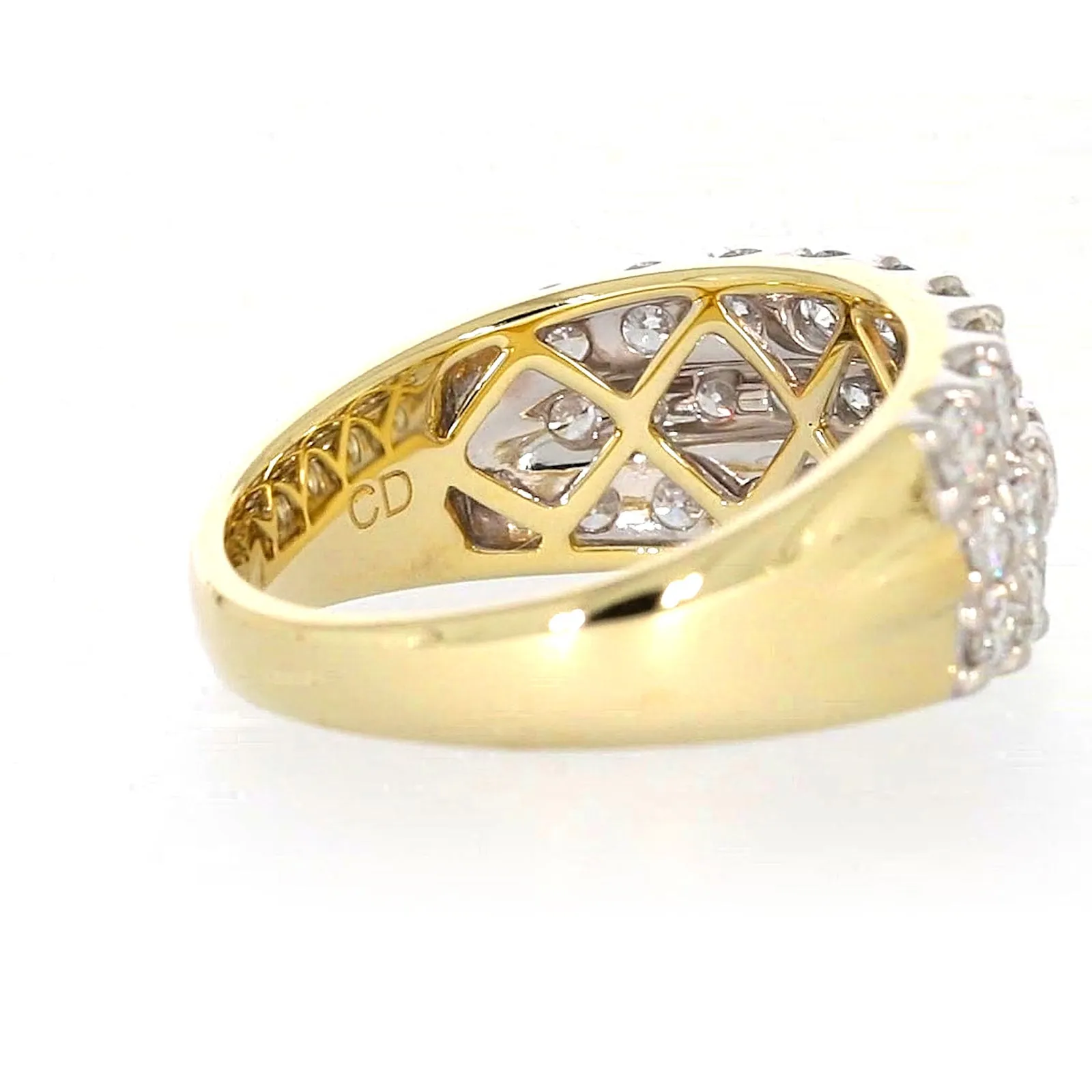 Celebration 9ct Yellow Gold Round Brilliant Cut 1 1/2 Carat tw of Lab Grown Diamonds Ring