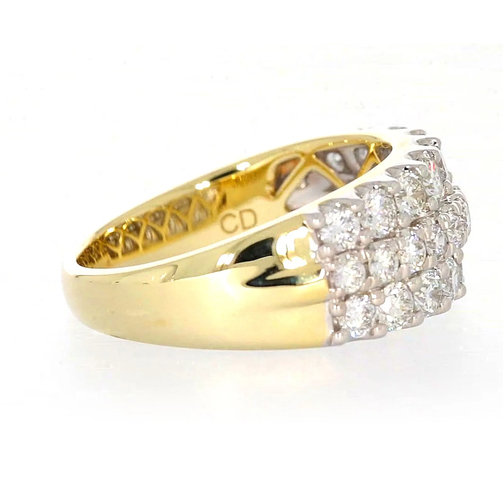 Celebration 9ct Yellow Gold Round Brilliant Cut 1 1/2 Carat tw of Lab Grown Diamonds Ring