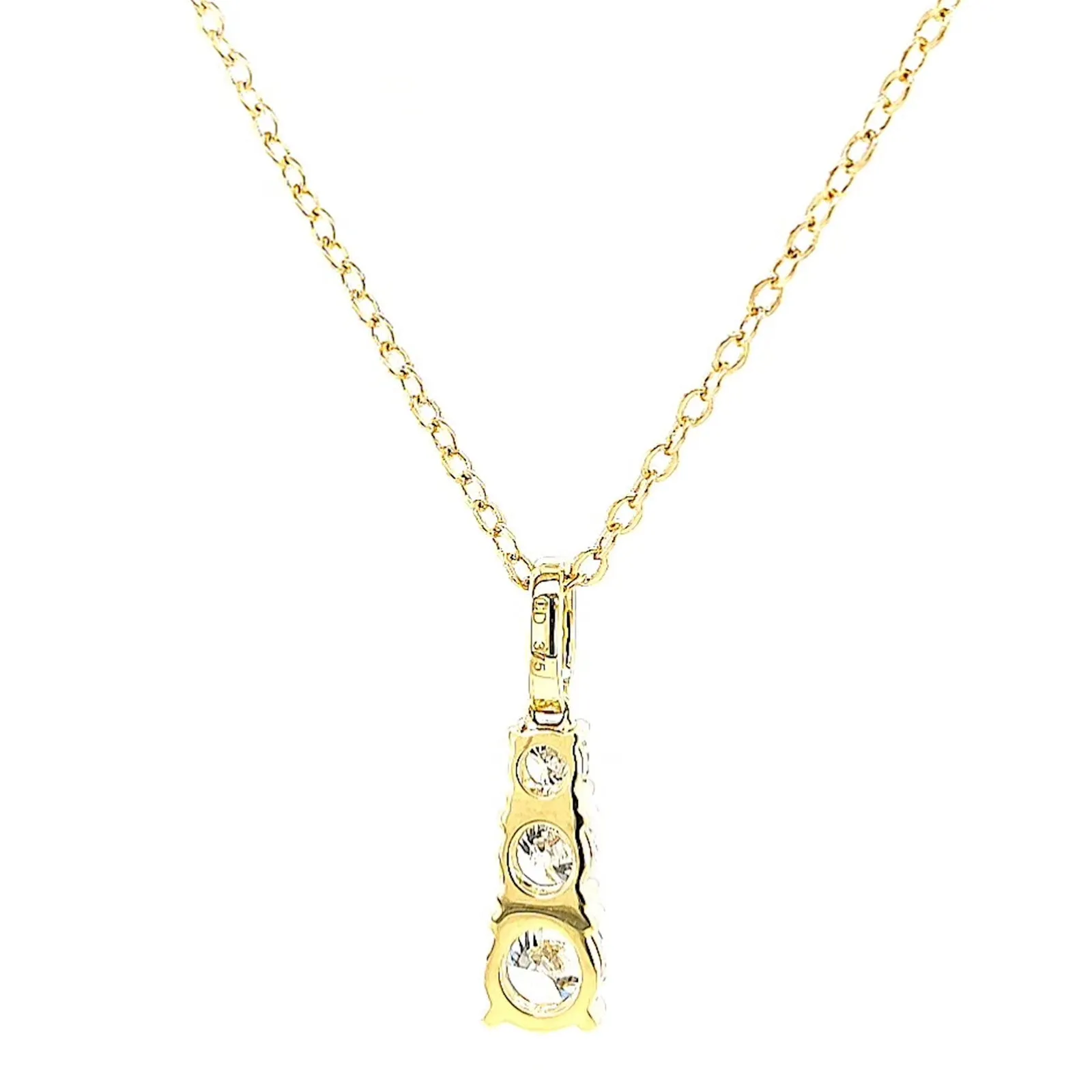 Celebration 9ct Yellow Gold Round Brilliant Cut 1 Carat tw of Certified Lab Grown Diamonds Pendant