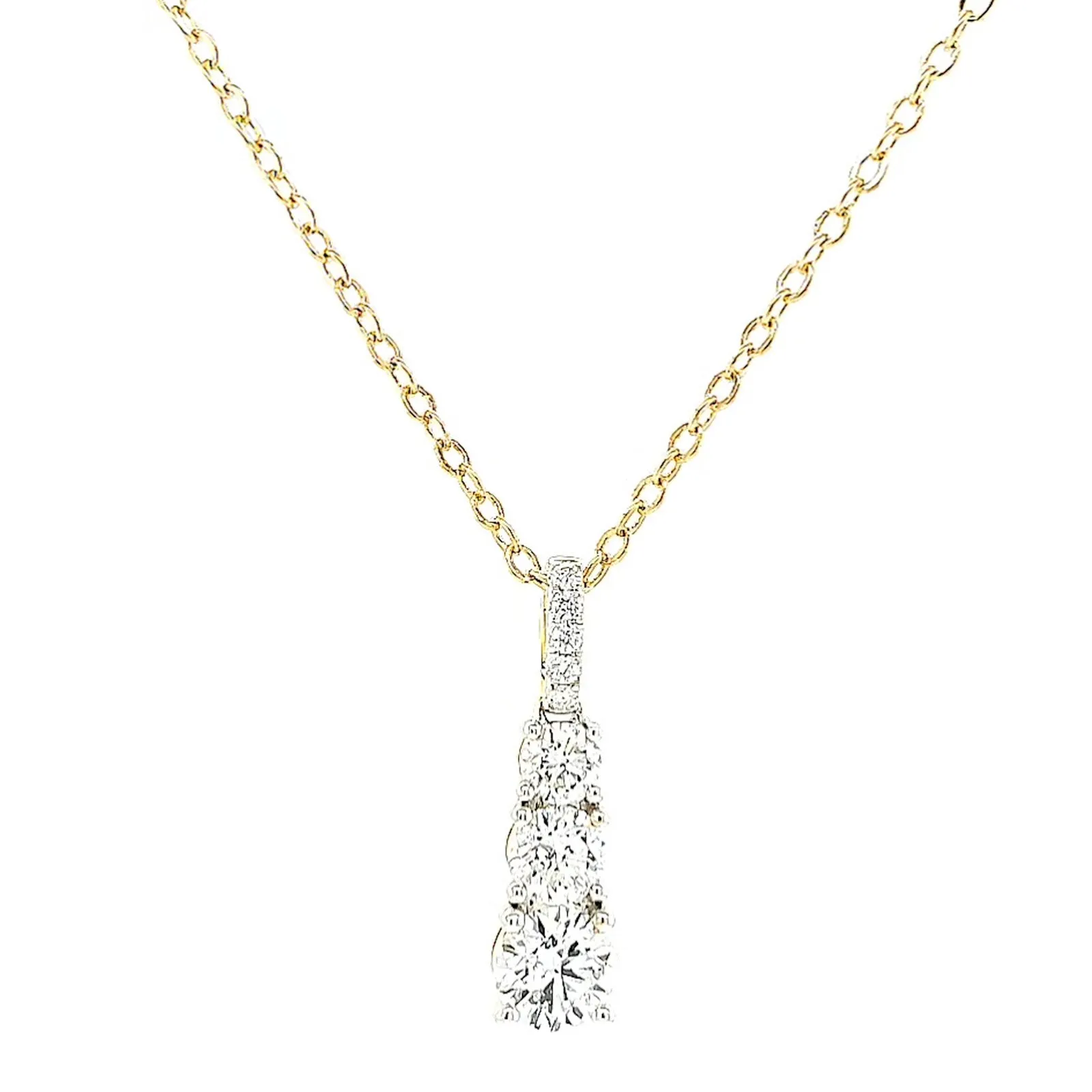 Celebration 9ct Yellow Gold Round Brilliant Cut 1 Carat tw of Certified Lab Grown Diamonds Pendant