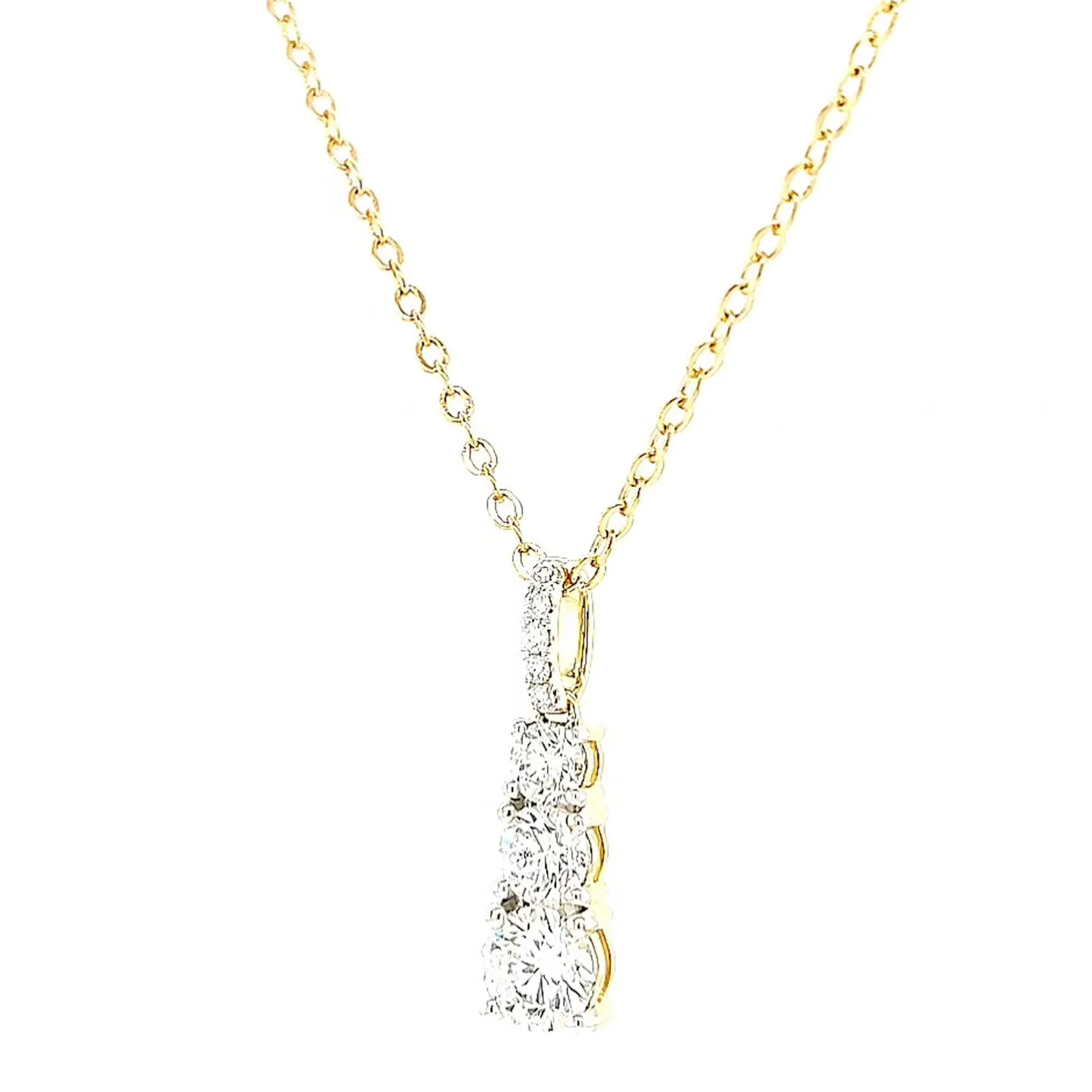 Celebration 9ct Yellow Gold Round Brilliant Cut 1 Carat tw of Certified Lab Grown Diamonds Pendant