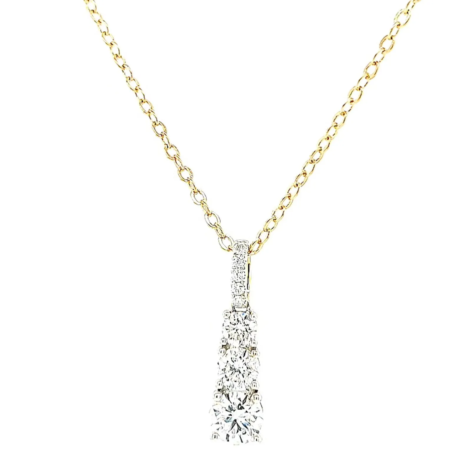 Celebration 9ct Yellow Gold Round Brilliant Cut 1 Carat tw of Certified Lab Grown Diamonds Pendant