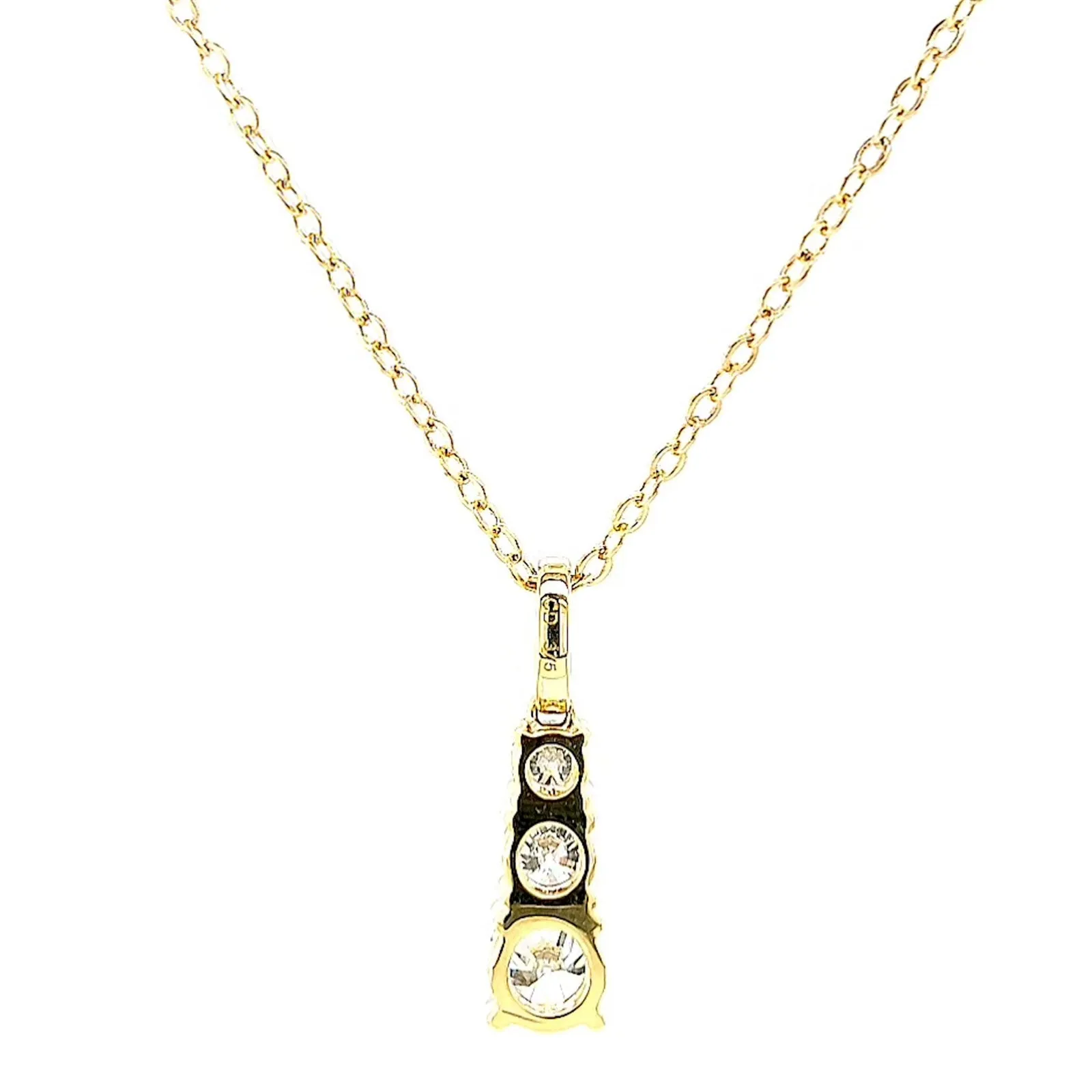 Celebration 9ct Yellow Gold Round Brilliant Cut 1 Carat tw of Certified Lab Grown Diamonds Pendant