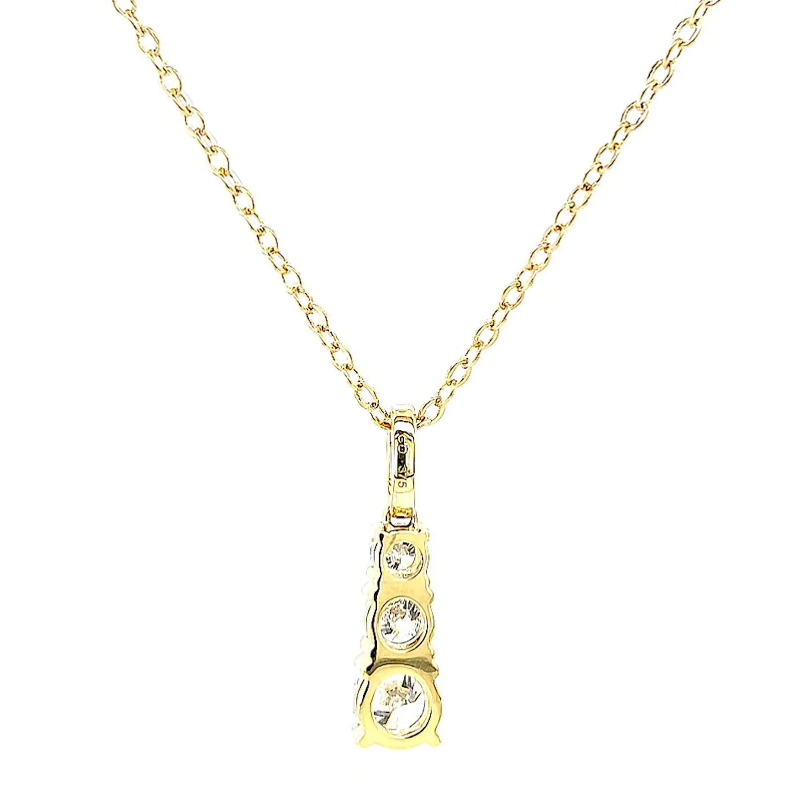 Celebration 9ct Yellow Gold Round Brilliant Cut 1 Carat tw of Certified Lab Grown Diamonds Pendant