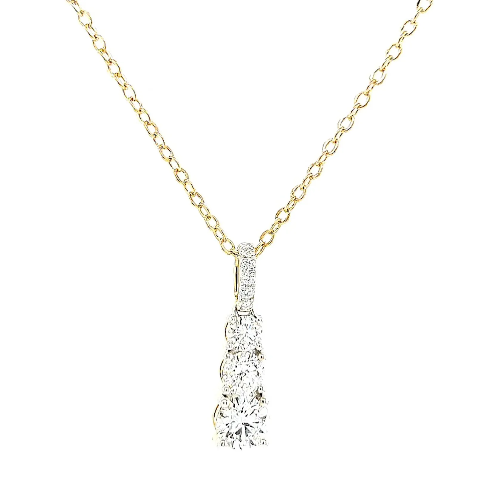 Celebration 9ct Yellow Gold Round Brilliant Cut 1 Carat tw of Certified Lab Grown Diamonds Pendant