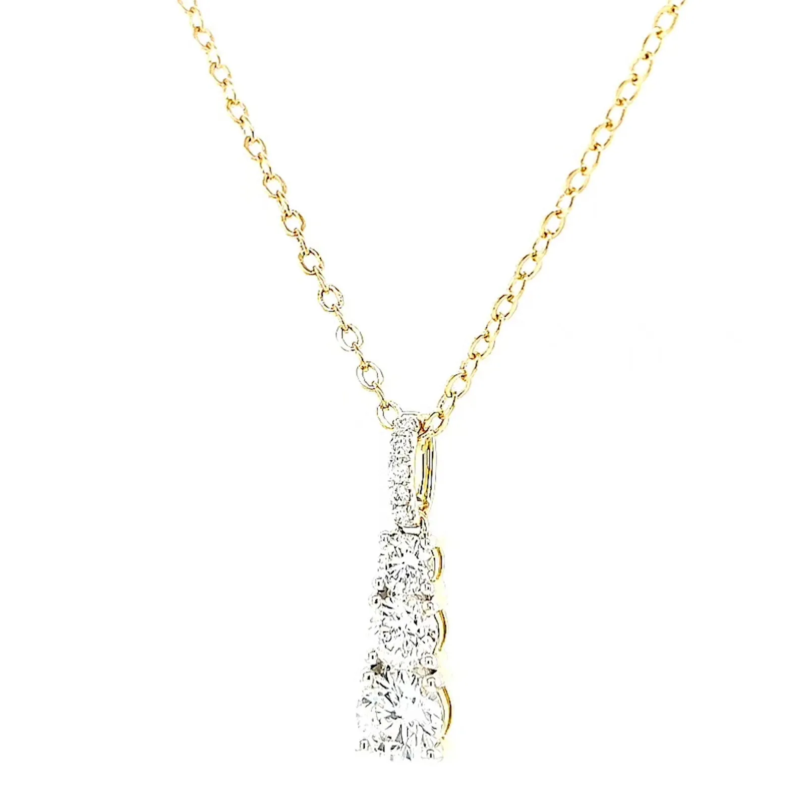 Celebration 9ct Yellow Gold Round Brilliant Cut 1 Carat tw of Certified Lab Grown Diamonds Pendant