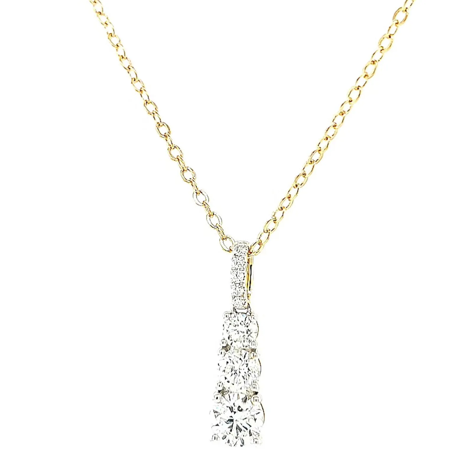 Celebration 9ct Yellow Gold Round Brilliant Cut 1 Carat tw of Certified Lab Grown Diamonds Pendant